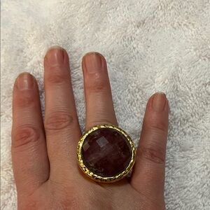 Elegant Gold and Red Statement Ring